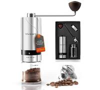 Vivaant Manual Coffee Grinder - Hand Coffee Grinder with Adjustable Dragon Tooth Stainless Steel Conical Burr, No-Power, Manual Coffee Grinder for Drip Coffee, Espresso, French Press, and More!