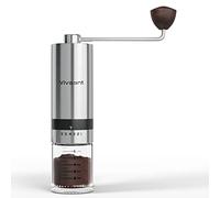 Vivaant Manual Coffee Grinder Hand Crank, Stainless Steel Conical Burr Mill