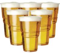 VIVAAS 1000 X Heavy Duty Clear Plastic Full Pint Glasses 660ml BPA-Free Recyclable -CE Marked - 20oz Strong Disposable Beer Glasses Tumblers Ideal for Events and Parties BBQs Drinking Cups