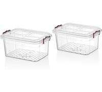 VIVAAS 10L Clear Plastic Storage Boxes Container With Lids Pack of 3 Handles Stackable Bins Transparent Storage Containers Organiser Use For Office Home Kitchen Any Goods Multi-Purpose