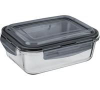 VIVAAS 1100 ml Airtight Glass Food Storage Container Pack of 2 BPA-Free & Leak Proof Silicone Seal Plastic Lids Glass Meal Prep Takeaway Lunch Boxes Microwave, Oven, Freeze & Dishwasher Safe Reusable