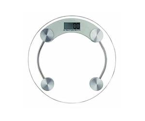 VIVAAS 180Kg/ 396 LBS Electronic Glass Weight Scale Machine With LCD Digital Display & Large Platform For Bathroom Personal Body Weight (Round Glass)