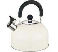 VIVAAS 2.5L Whistling Tea Kettle Stainless Steel Metalic Teakettle Teapot with Cool Touch Ergonomic Handle Induction Kettle, Hob Kettle Suitable for All Hob Types (Cream)