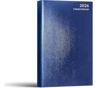VIVAAS 2026 A4 2 Full Pages Per Day Classic Diary Appointment Year Planner Office Hardback Desk Diary Calendar Organiser For Business, Office, Home, Traveling, Organization, Appointments (Blue)