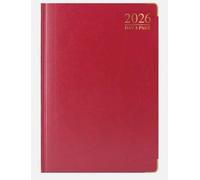 VIVAAS 2026 A4 A5 A6 Day A Page DAP And Week To View WTV Diary Padded Hardback Gilt Edge With Metal Corners For Student, Teacher, Home, Office, Business (A5 Day A Page, Burgundy)