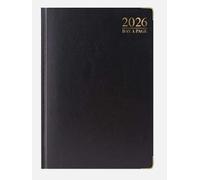 VIVAAS 2026 A4 A5 A6 Day A Page DAP And Week To View WTV Diary Padded Hardback Gilt Edge With Metal Corners For Student, Teacher, Home, Office, Business (A5 Day A Page, Black)