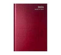 VIVAAS 2026 Diary A4 | A5 | A6 Page A Day Desk And Week To View Hard Backed Organiser For Student, Teacher, Home, Office, Business Year Planner (A4 Day A Page, Red)