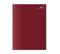 VIVAAS 2026 Diary A4 | A5 | A6 Page A Day Desk And Week To View Hard Backed Organiser For Student, Teacher, Home, Office, Business Year Planner (A4 Week To View, Red)