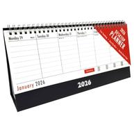 VIVAAS 2026 Week To View Desktop Planner Calendar Easy Flip Spiral Stand Alone Ideal for Use In Home, Work, Office, Business, Desk, Family