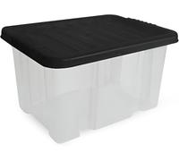 VIVAAS 24L Plastic Storage Box With Lid Pack Of 1 Strong & BPA Free Stackable Clear Storage Boxes 24 Litre Durable Container Bin Multipurpose For Home, Office Kitchen Organization Accessories