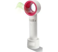 VIVAAS 360° Bladeless Fan Hand Held Desktop Mini Portable USB Rechargeable Cooler Fan Quick Cool White And Red Perfect For Home, Work, Or On The Go