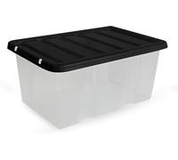 VIVAAS 7L Plastic Storage Box With Lid Pack Of 3 Strong & BPA Free Stackable Clear Storage Boxes 7 Litre Durable Container Bin Multipurpose For Home, Office Kitchen Organization Accessories