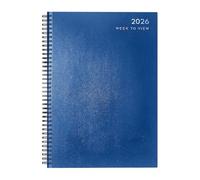 VIVAAS A5 2026 Spiral Bound Week To View Diary with Hardback Cover, Weekly Planner for Students, Teachers, Home, and Office Selection WTV Organizer | Academic Organiser (Blue)