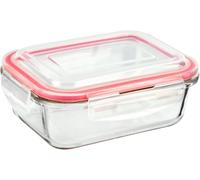 VIVAAS Airtight Glass Food Storage Container 620ml Pack Of 1 BPA-Free & Leak Proof Silicone Seal Plastic Lids Glass Meal Prep Takeaway Lunch Boxes Microwave, Oven, Freeze & Dishwasher Safe