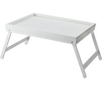 VIVAAS Bamboo Bed Tray Table With Folding Legs Raised Edge For Breakfast In Bed Serving Tray | Wooden Kitchen Serving Tray for Bed TV Table Desk | Snack Tray Breakfast Platters Tray (Grey)