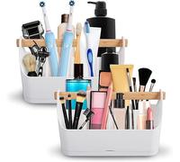 VIVAAS Bathroom Storage Organiser Makeup Organiser Space Saver 7 Compartment Organiser Home Kitchen Utensil For Bathroom, Kitchen, Office 4.5 X 5.7 X 16cm Non-Slip Portable Organiser