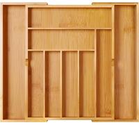 VIVAAS Drawer Organiser Expandable Bamboo Cutlery Tray Kitchen Drawer Dividers 7 to 9 Compartments Wooden Kitchen Organiser for Silverware, Flatware In Kitchen Utensils, Bedroom, Living Room