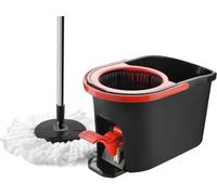 VIVAAS Microfiber Spin Mop and Bucket Set Foot Pedal Rotating Mop Durable Plastic Cleaning Solution Heavy Duty Spin Mop for Cleaning Floors With Spinner for Hardwood Floor Cleaning