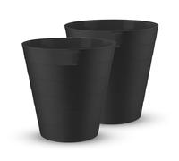 VIVAAS Plastic Waste Paper Bin 6L Round Waste Basket Trash Can Lightweight Rubbish Bin for Kitchen, Bedroom, Bathroom, Outdoor Garbage Container Dustbin Waste Basket Pack Of 2 (Black)