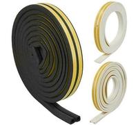 VIVAAS Rubber Self-Adhesive Seal Anti-Collision D P E Type Door & Window Seal Grip EPDM Perfect for Window, Door, Noise, Draught, Insulation, Excluder (EPDM D - 5M X 8MM)