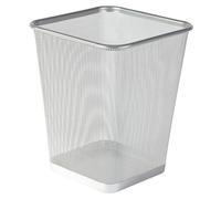 VIVAAS Silver Square Metal Waste Paper Bin Lightweight Mesh Trash Can Waste Basket Garbage Can Waste Bin for Bathrooms, Kitchens, Home Offices, Living Room, Indoor Garbage Mesh Bin (1)