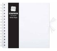 VIVAAS Small Scrapbook 50 White Paper Scrap Book DIY Scrapbooking Instax Mini Photo Journal Album Perfect Photo Book for Wedding, Anniversary, Birthday, Travel, Friends, Baby, Gift (Medium, White)