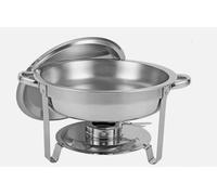 VIVAAS Stainless Steel Round Chafing Dish 8.5L Buffet Dish Party Round Food Warmer with Glass Lid 8.5 litres Serving for Banquet, Dinners, Weddings Parties, Catering, Buffet, Restaurant