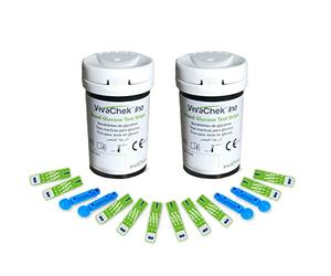 VivaChek Diabetes Strips x 100 & Diabetes Lancets x 100, Auto-Code Blood Glucose Test Strips, Blood Suger Test Strips for UK Diabetics (VivaChek Ino X Only)