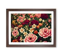 Vivacious Flower Market H1022 Framed Print for Living Room Bedroom Home Office Décor, Wall Art Picture Ready to Hang, Walnut A3 Frame (46 x 34 cm)