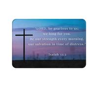 Vivacite Prayer Mat Christian Gifts for Women Men Faith Religious Spiritual Gifts for Women Prayer Rug with Bible Verse Christian Decor Area Rug for Pray and Meditaion Scripture Isaiah 33:2, 24"X16"