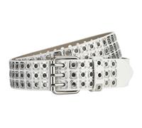VIVACRAFT Men's belts Three-row Rivet Belt, Metal Punk Style Rock With Bright Rivets To Match Jeans, Suitable For Both Men And Women-white-110 * 3 8