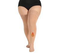 VivaCurve Plus Size Thigh High Socks for Women Fleece Lined Extra Long Over the Knee Stockings Leg Warmers Boot Socks, Tan, 3XL-4XL