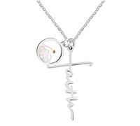 Vivaday Christian Mustard Seed Faith Crucifix Necklace | Religious Jewelry Inspired by Matthew 17:20 | Jesus Encouragement Necklace