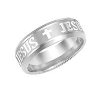 Vivaday Cross Statement JESUS Faith Symbol Ring | Christian Prayer Trendy Vintage Religious Rings | Unisex Ideal For Easter/Christmas YA6266