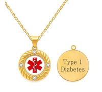 Vivaday Custom Medical Alert Necklace | Personalized Emergency Medical Pendant Adjustable Allergy-Safe Necklaces | Unisex Gentle Fit Sports & Outdoor Jewelry YA5220