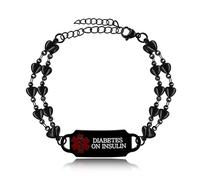 Vivaday Custom Unique medical alert emergency bracelet | Multi-purpose ID Medical symbol tag bracelets | Life-saving First aid Outdoor adventure Adjustable Rectangle bar pendant jewelry YA5199