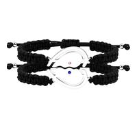 Vivaday DIY Love Puzzle Heart Couple Bracelet | His & Hers Personalized Bracelets | Adjustable Pull-String Customizable Text Promise Jewelry Y4486