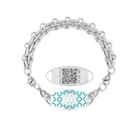 Vivaday Emergency QR Code Medical Alert Bracelet for Men, Stainless Steel Thick Chain Medical ID Bracelet, Scannable Medical Tag, Adjustable Jewelry for Husband