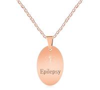 Vivaday Epilepsy Medical Alert Necklace - Rose Gold Plated Emergency SOS Jewelry for Sisters Best Friends Mothers Wives Grandmothers