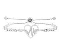 Vivaday Heart Romantic Heartbeat Arrow Bracelet | Delicate Elegant Blessing Tennis Women's Bolo Bracelets | Trendy Adjustable Sliding Zirconia jewelry | Symbolizes Love and Passion YA4923