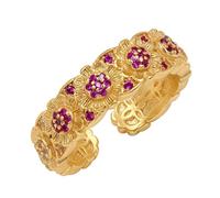 Vivaday Manor Style Fashion Ring | Summer Inspired Statement Modern Brushed CZ Stone Jewelry | Stylish Open Band Rings | Ideal For Valentine’s Day/Mother’s Day YA6253