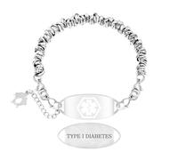 Vivaday Medical Alert Bracelet for Women | Trendy Circle Chain ID Tag | Custom Engraved Stainless Steel Minimalist Comfort Fit Jewelry | Daily Safety Wear YA5541