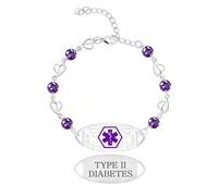 Vivaday Medical ID Chic Cubic Zirconia Bracelet | Engraved Medical ID Personalized Identification Jewelry | Non-Allergic Trendy Fashion Design | Customizable Word Bracelets YA5759