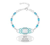 Vivaday Medical ID Zirconia Bracelet | Custom Engraved Emergency Jewelry | Adjustable Hypoallergenic Design for Women YA5751