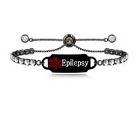 Vivaday Medical Safety Adjustable Emergency ID Bracelet | Personalized CZ Non-Irritating Mountain Climbing Anti-Lost Design | Women’s Medical Bracelets YA4988