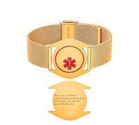 Vivaday Medical Symbol ID Bracelet | Stainless Steel Engraved Emergency Alert watch band | Allergy-Safe & Sweatproof | Minimalist Comfort Fit | Travel & Sports Use YA6080