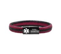 Vivaday Men's Braided Leather Medical Bracelet | Emergency Contact & Medical Symbol Bracelets | Custom Engraved Name Allergy-Safe Running Band YA5552