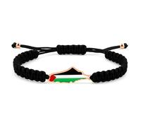 Vivaday Middle Eastern Woven Cord Bracelet | Palestinian National Pride Bracelets | Handmade Palestinian Flag Charm Peace Movement Symbol Jewelry YA5882