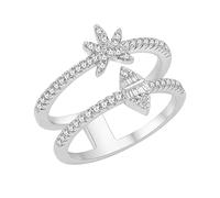 Vivaday Modern Style Simple Geometric Everyday CZ Jewelry | Nature Inspired Minimalist Women’s Ring | Fresh Resort Style Rings | Valentine’s Day-Size 9 YA6118