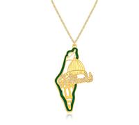 Vivaday Mosque Domes Pendant Necklace | Palestinian Flag Peace Necklaces | Unisex Palestinian Pride Hope Middle Eastern Symbolic Jewelry YA5145